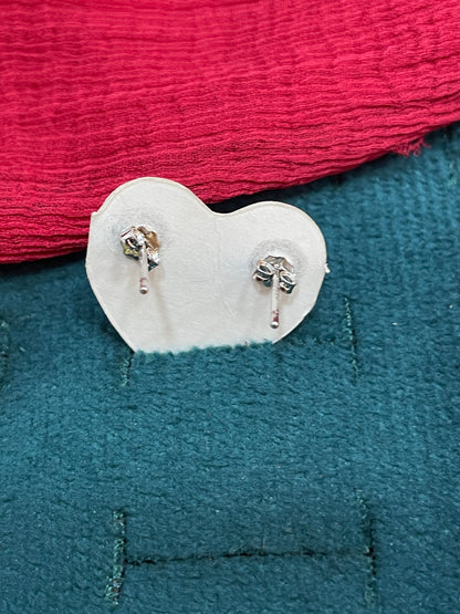 92.5 Silver Mini Heart Studs | Stylish Cute Design | Elegant Jewellery