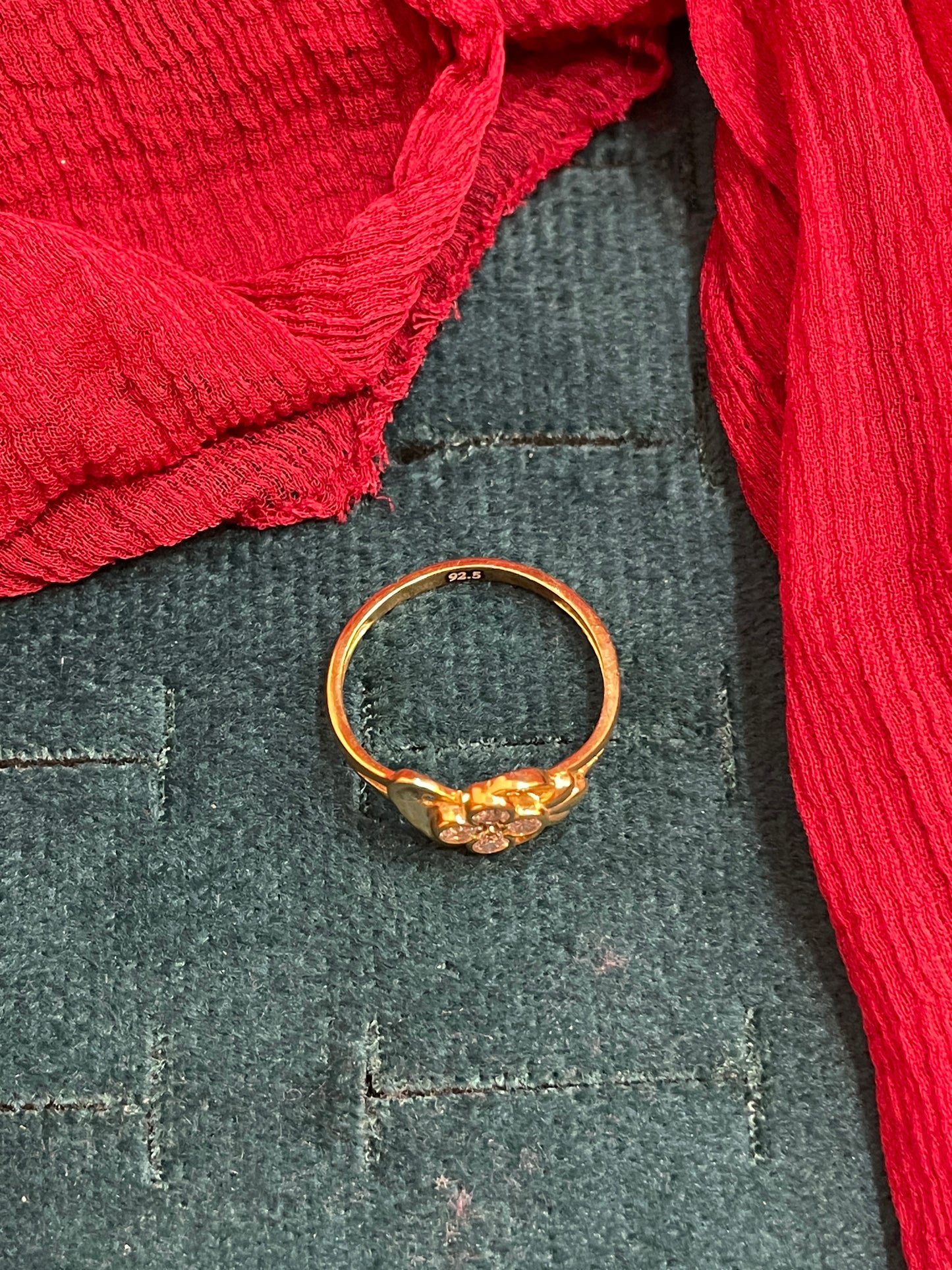 92.5 Silver Gold Plated Heart Ring for Women Size 14 | Stylish Love Design | Elegant Jewellery
