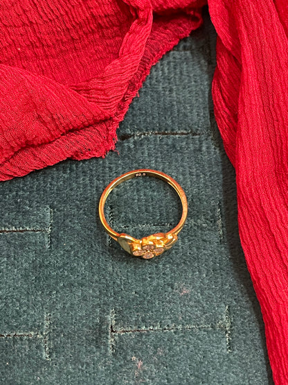 92.5 Silver Gold Plated Heart Ring for Women Size 14 | Stylish Love Design | Elegant Jewellery
