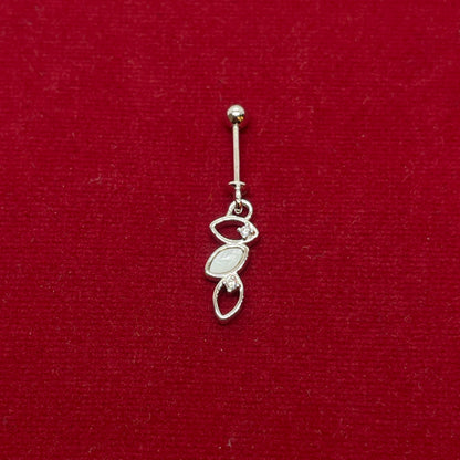 92.5 Sterling Silver Triple Marquise Leaf Bugadi for Women | Mother-of-Pearl & CZ Botanical Stack | Helix Earring pair
