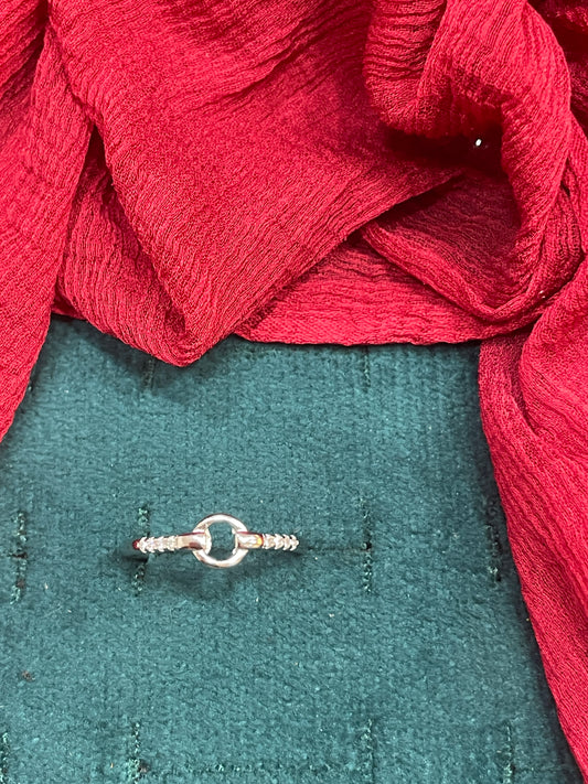 92.5 Silver Loop Tie Ring - Size 11