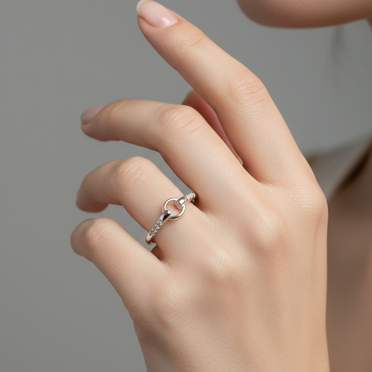 92.5 Silver Loop Tie Ring - Size 11