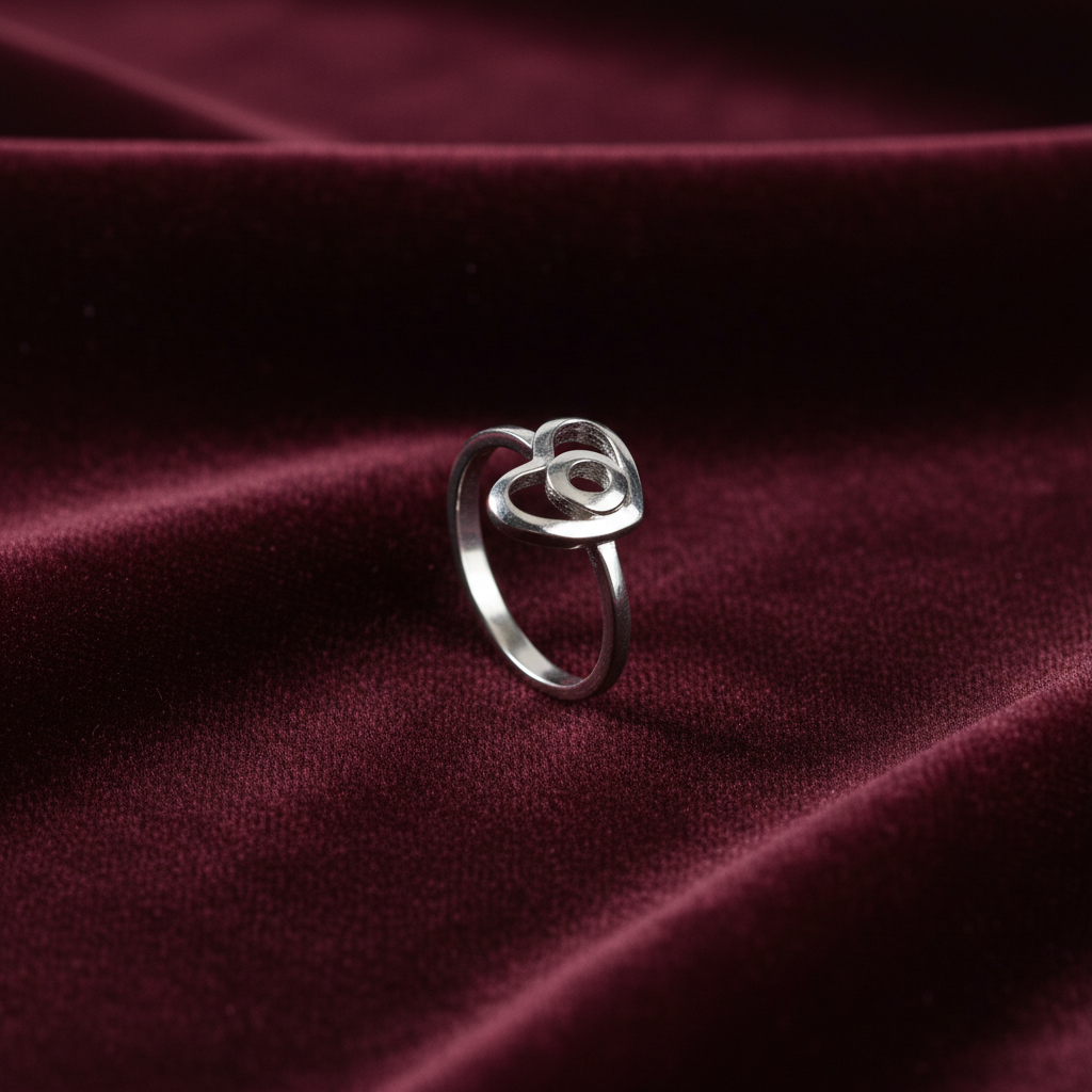 92.5 Silver Heart Ring for Women Size 14 | Stylish Affection Design | Elegant Gift Jewellery