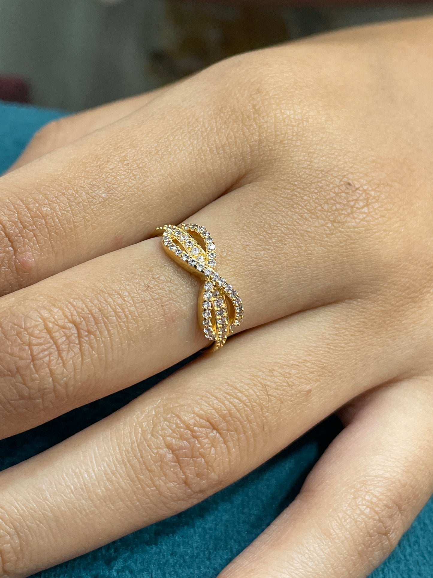 92.5 Silver Gold Plated Infinity Ring Size 11 | Stylish Eternal Design | Elegant Jewellery