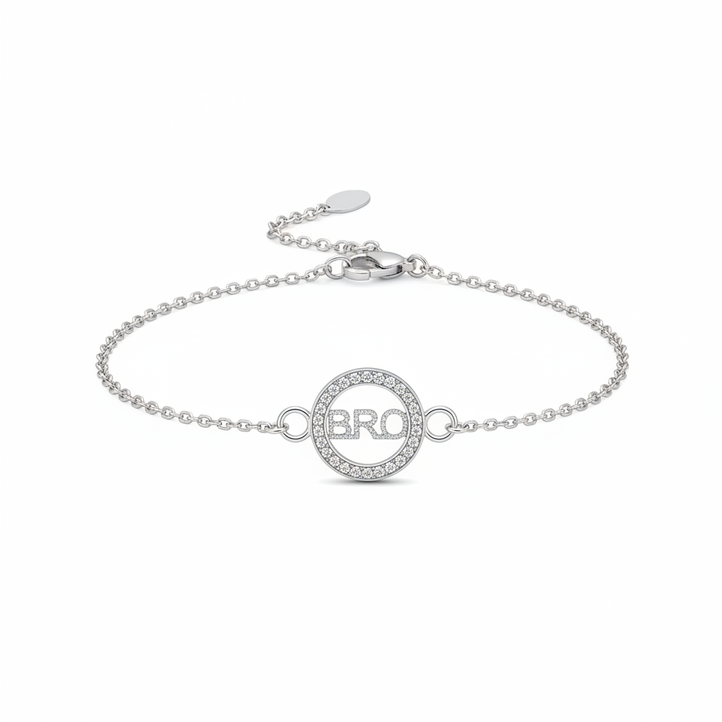 925 Sterling Silver BRO Rakhi | Handcrafted Silver Rakhi for Raksha Bandhan