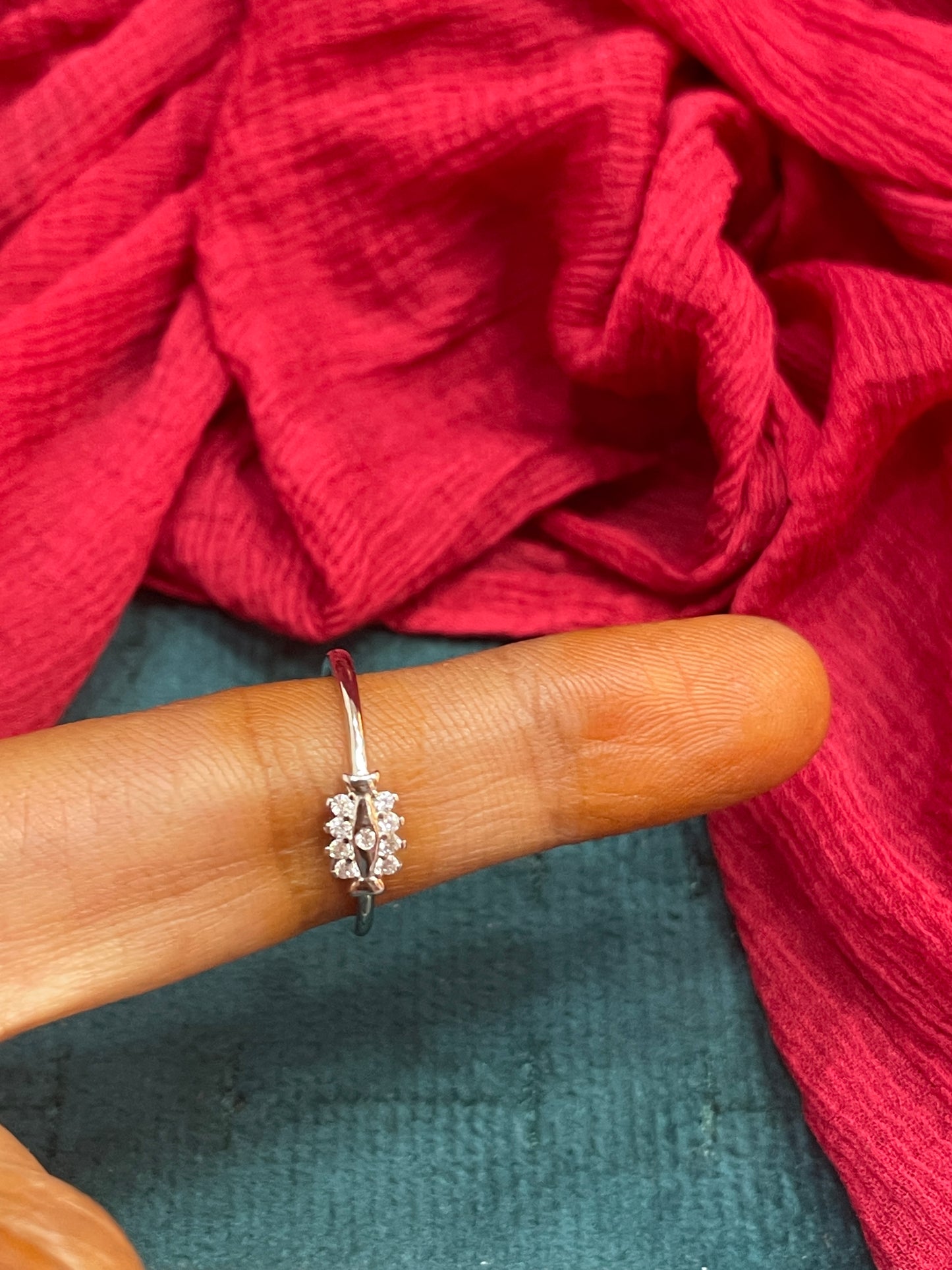 92.5  Silver Eye Ring - Size 12