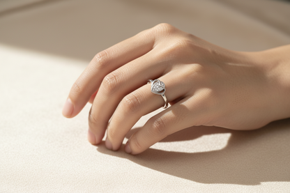 92.5 Silver Classy Heart Ring for Women Size 10 | Stylish Refined Love Design | Elegant Gift Jewellery