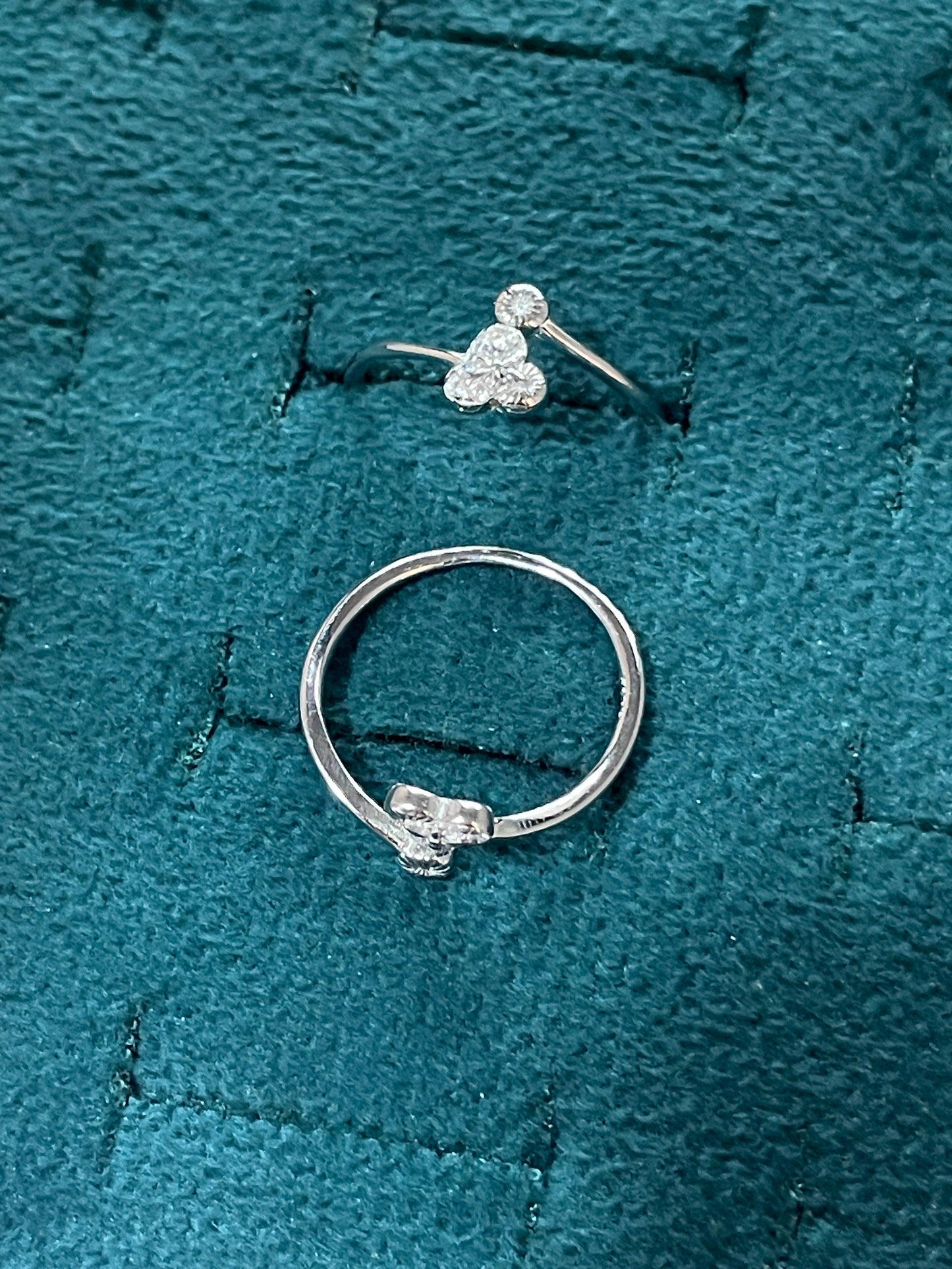 92.5 Sterling Silver Clover Toe Rings for Women | Lucky Charm Floral Design