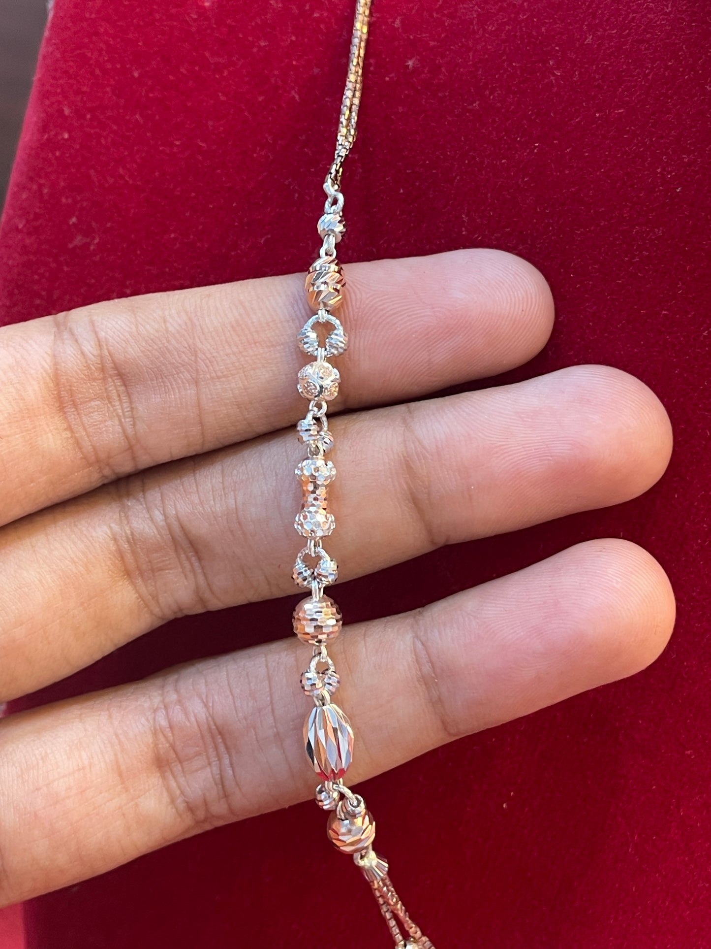 92.5 Silver Rose Gold Plated Chain | 19 Inches