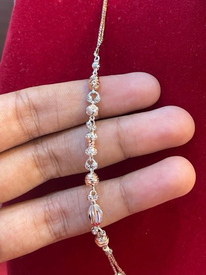 92.5 Silver Rose Gold Plated Chain | 19 Inches