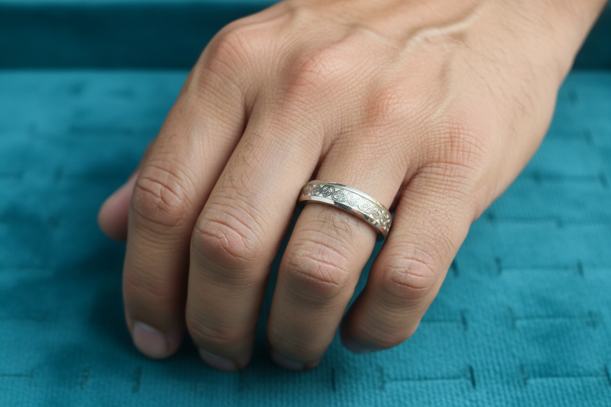 92.5 Silver Men’s Ring Size 18 | Stylish Clean Finish | Elegant Jewellery