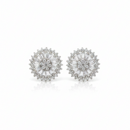 92.5 Silver White Stone Earrings | Sparkling Elegant Design | Jewellery