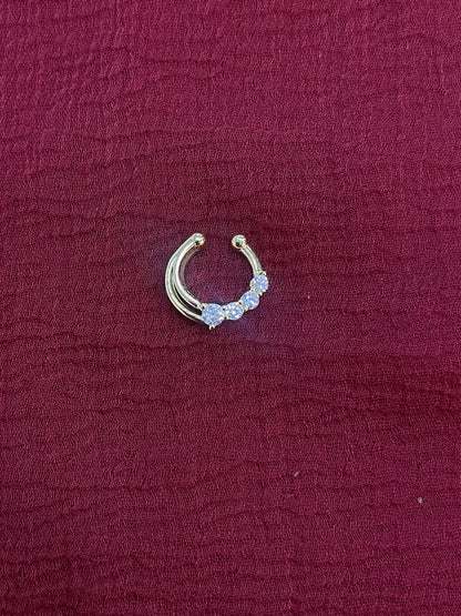 92.5 Silver Gold Plated Crescent Septum