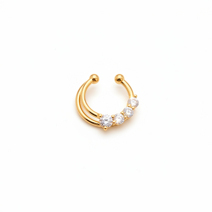 92.5 Silver Gold Plated Crescent Septum