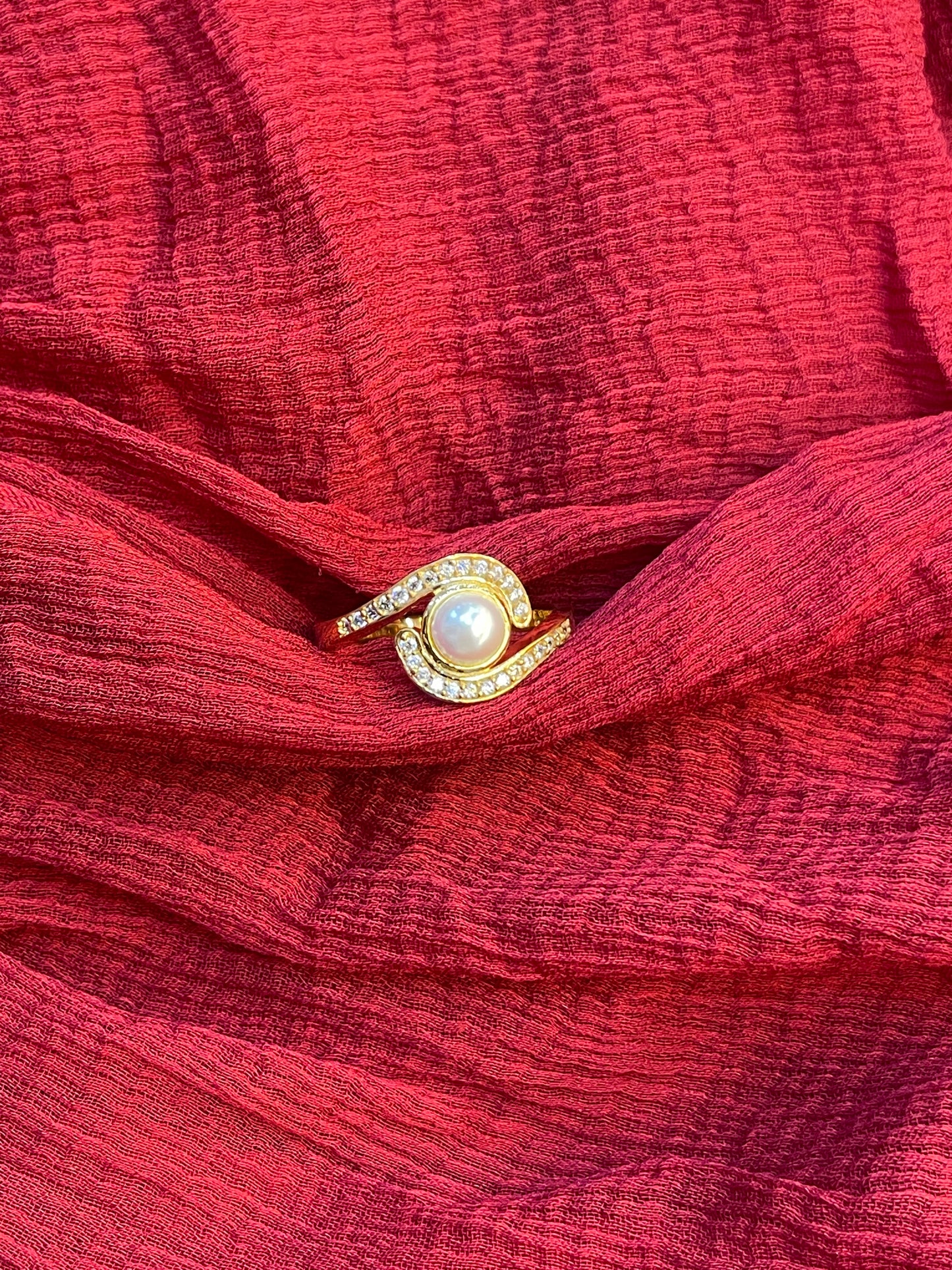 92.5 Silver Gold Plated Stylish Ring for Women Size 11 | Elegant Jewellery