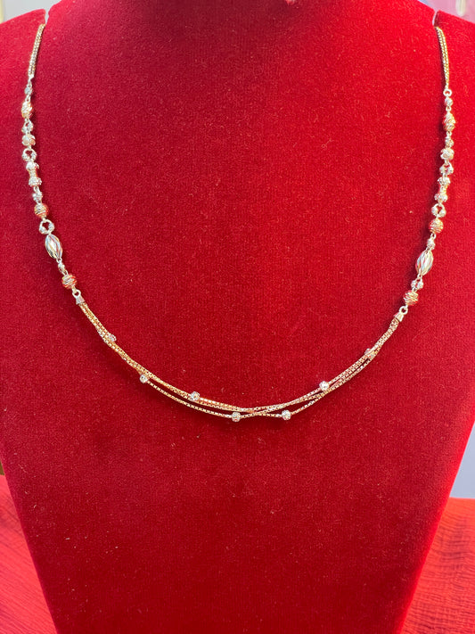 92.5 Silver Rose Gold Plated Chain | 19 Inches