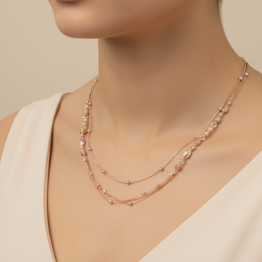 92.5 Silver Rose Gold Plated Chain | 19 Inches