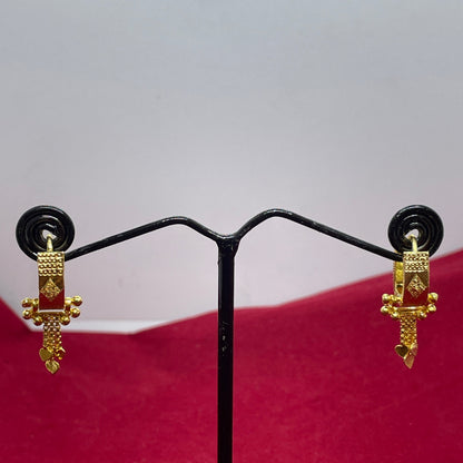 92.5 Sterling Silver Gold Plated Diamond-Cut Bali Earrings