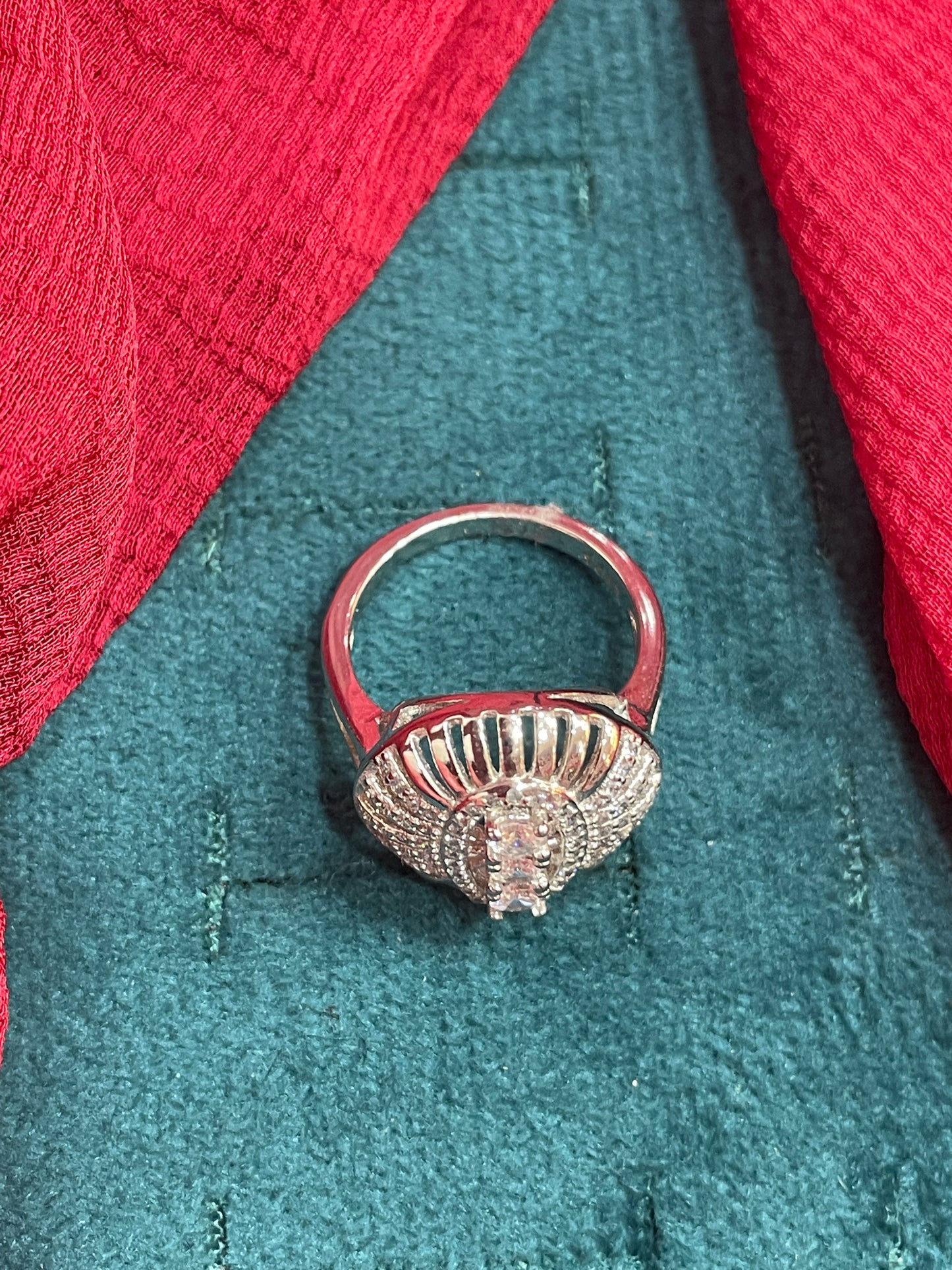 92.5 Silver White Stone Round Ring for Women Size 11 | Stylish Elegant Design | Premium Jewellery