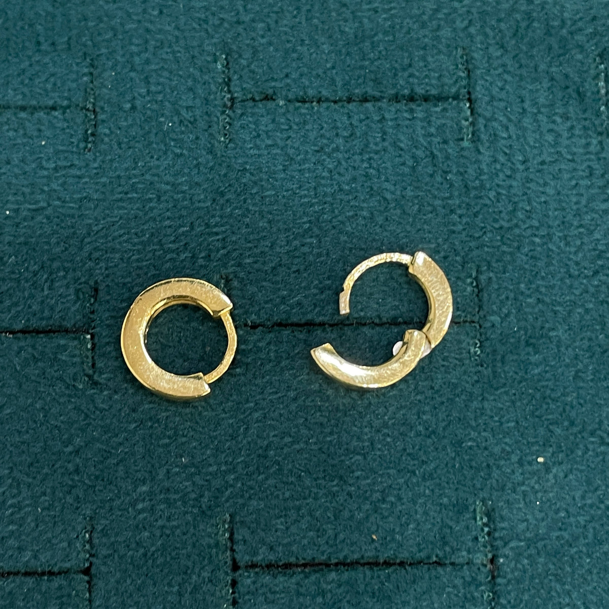 92.5 Sterling Silver Gold Plated Plain Polished Huggie Hoop Bali Earrings 8mm