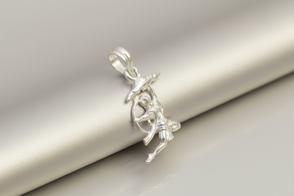 92.5 Silver Veer Hanuman Pendant for Men & Women | Powerful Sacred Design | Spiritual Jewellery