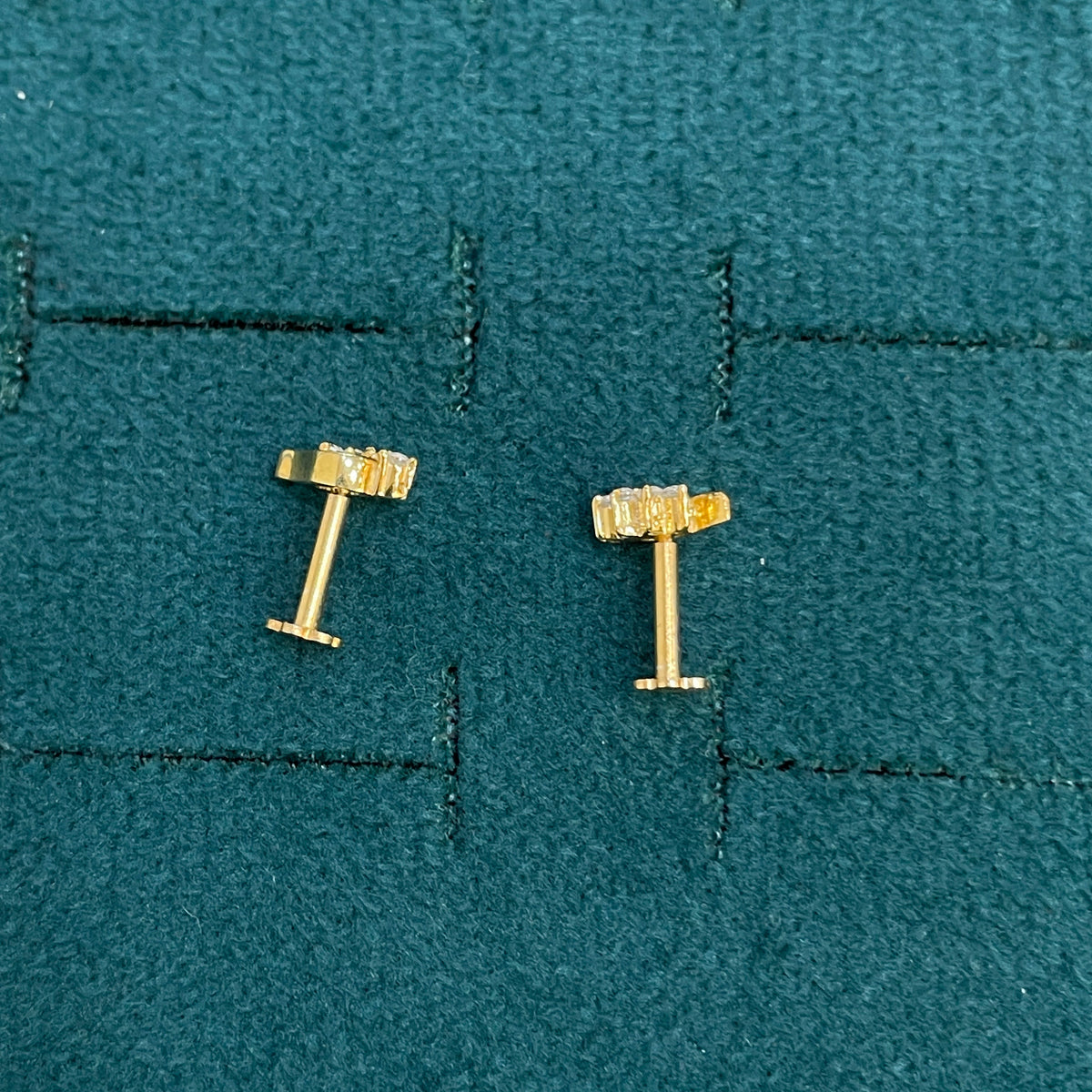 92.5 Sterling Silver Gold Plated CZ Peacock Hook Studs