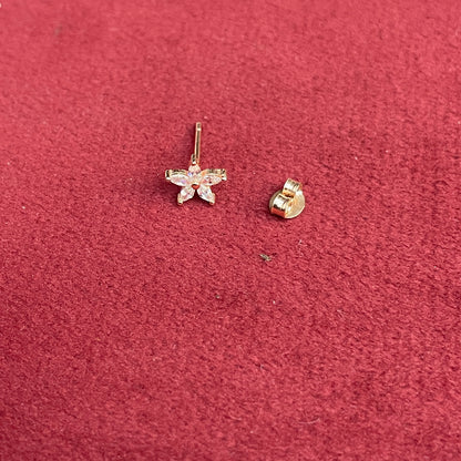 92.5 Sterling Silver Rose Gold Plated Marquise CZ Flower Studs