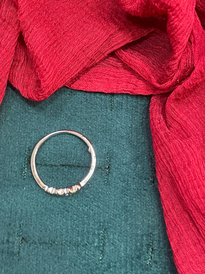 92.5 Silver Shiny Heart Ring - Size 11