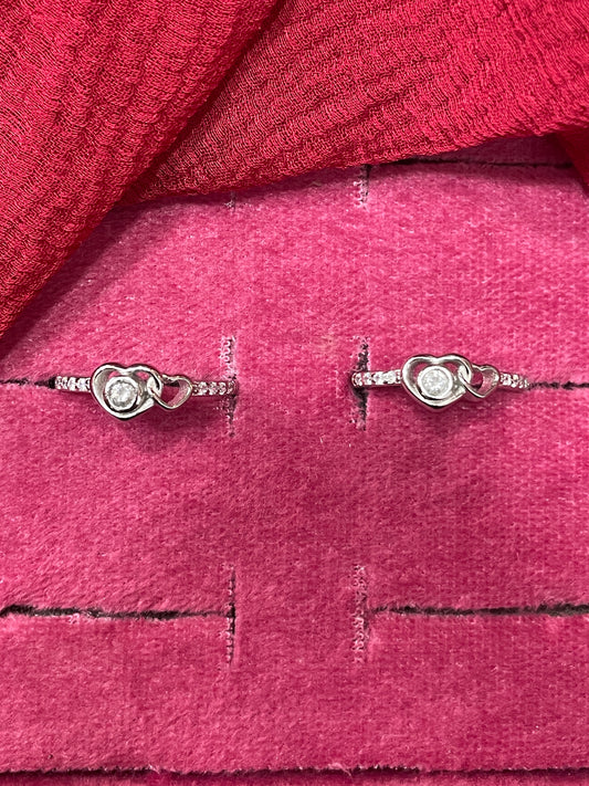 92.5 Silver Heart Toe Rings | Romantic Elegant Design | Jewellery