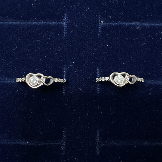 92.5 Silver Heart Toe Rings | Romantic Elegant Design | Jewellery