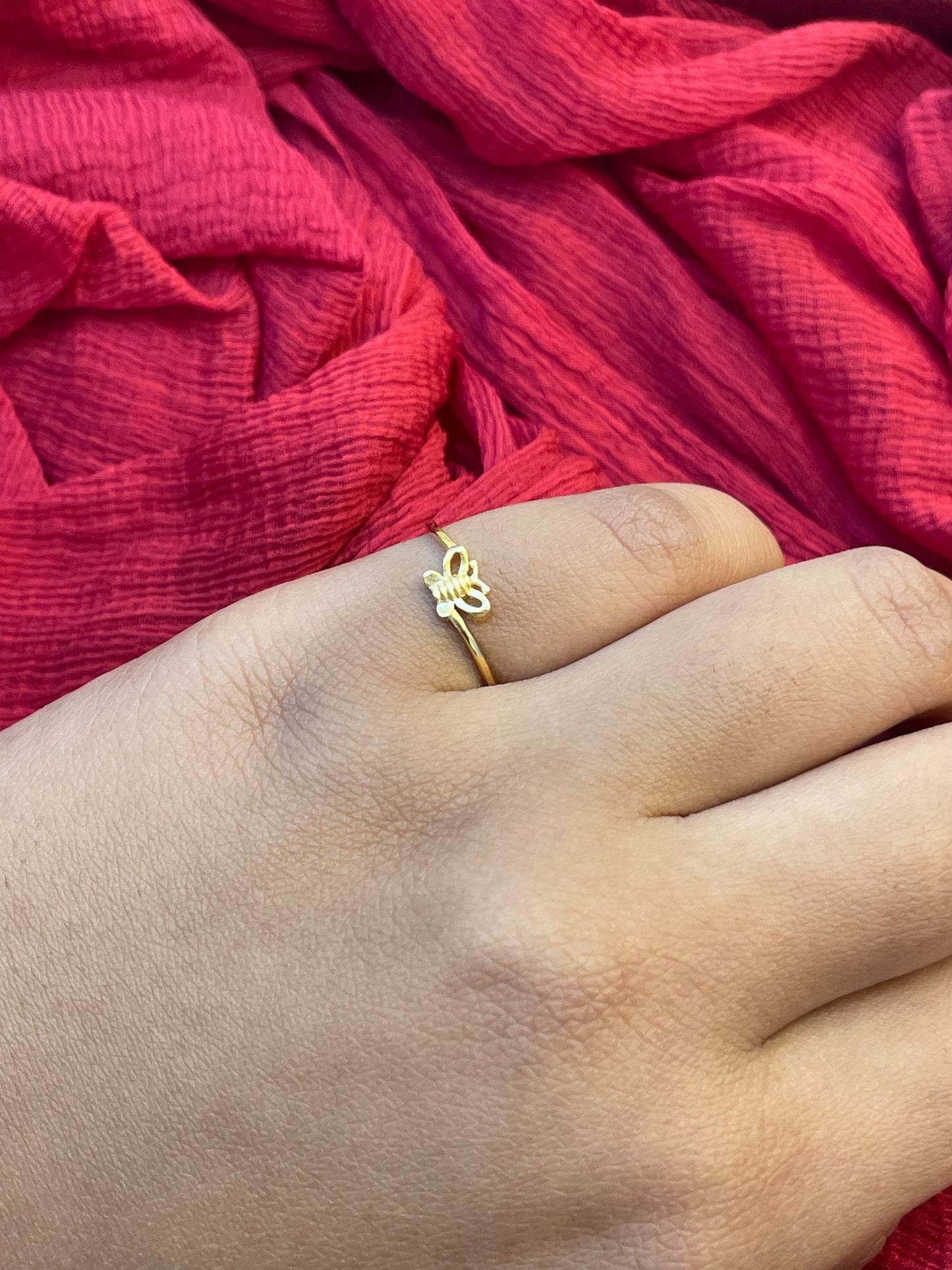 92.5 Silver Gold Plated Minimal Butterfly Ring for Women Size 12 | Elegant Jewellery