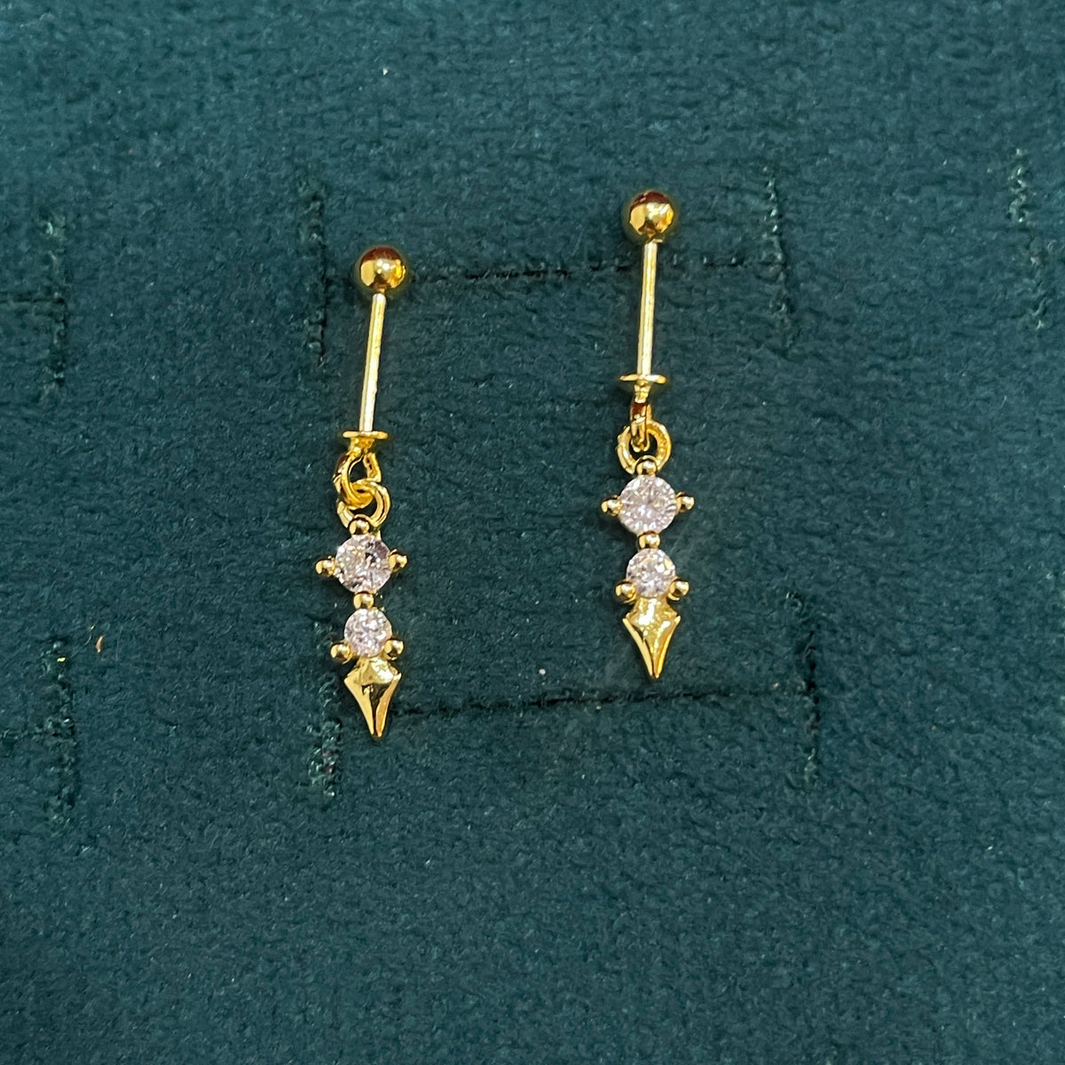 92.5 Silver Gold Plated Dual Stone Bugadi - Pair