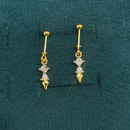 92.5 Silver Gold Plated Dual Stone Bugadi - Pair