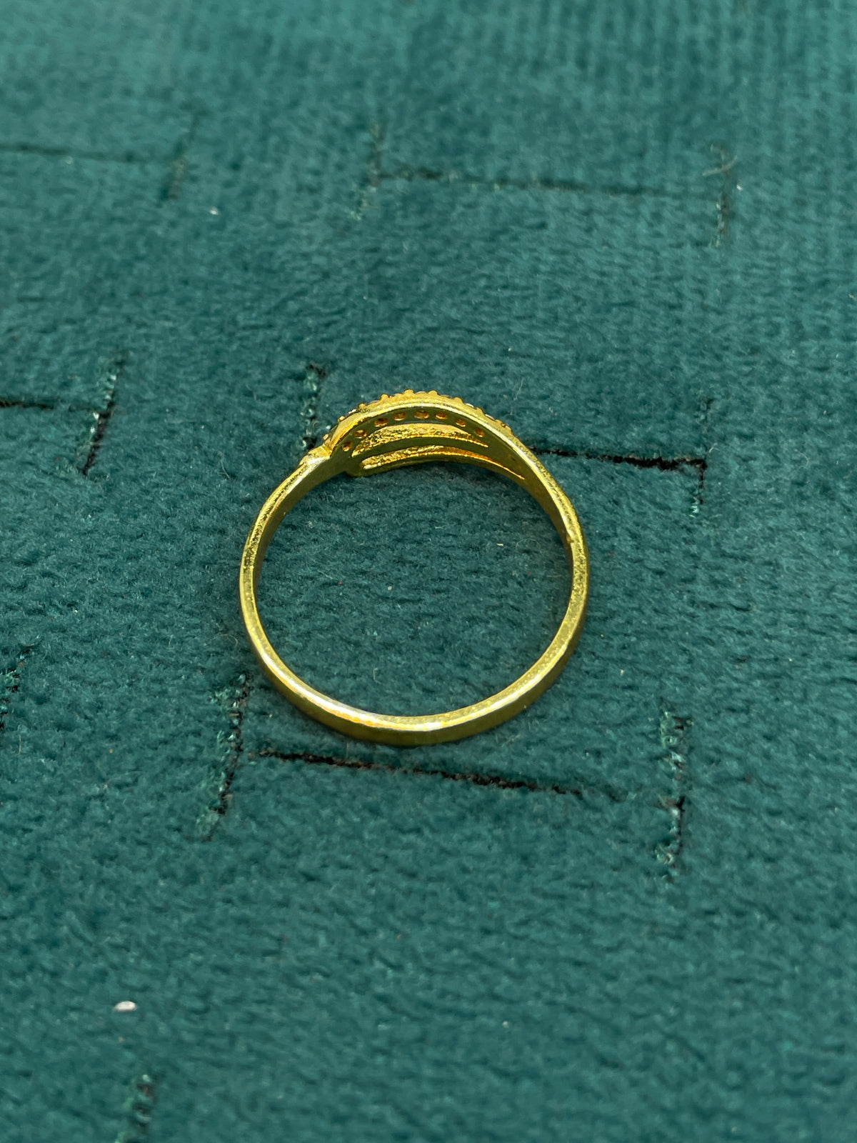 92.5 Silver Gold Plated White CZ Loop Ring for Women