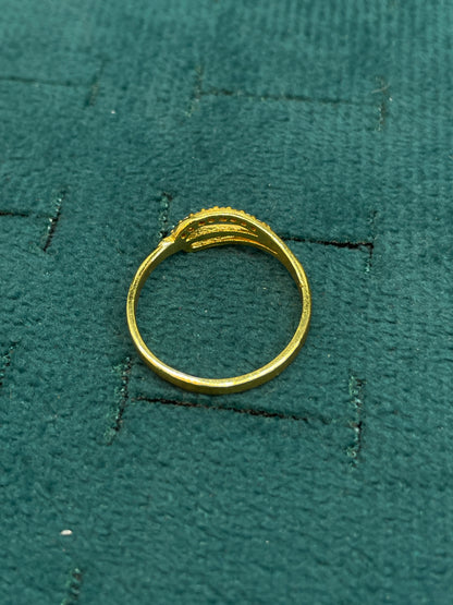 92.5 Silver Gold Plated White CZ Loop Ring for Women