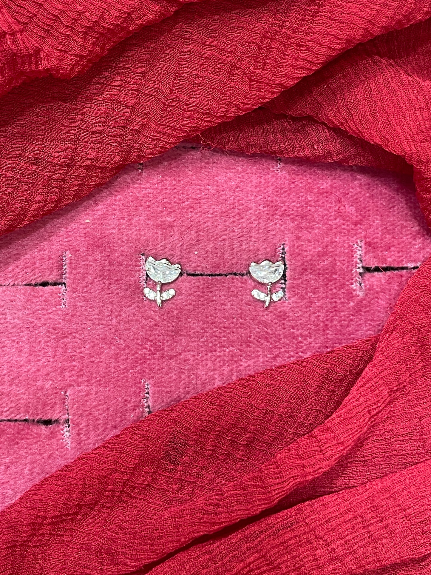 92.5 Silver Rose Stud Earrings | Classy Premium Floral Design | Jewellery