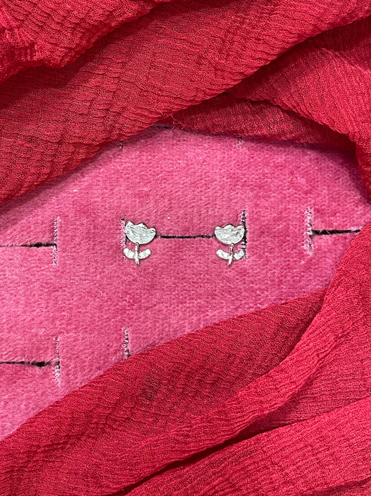 92.5 Silver Rose Stud Earrings | Classy Premium Floral Design | Jewellery