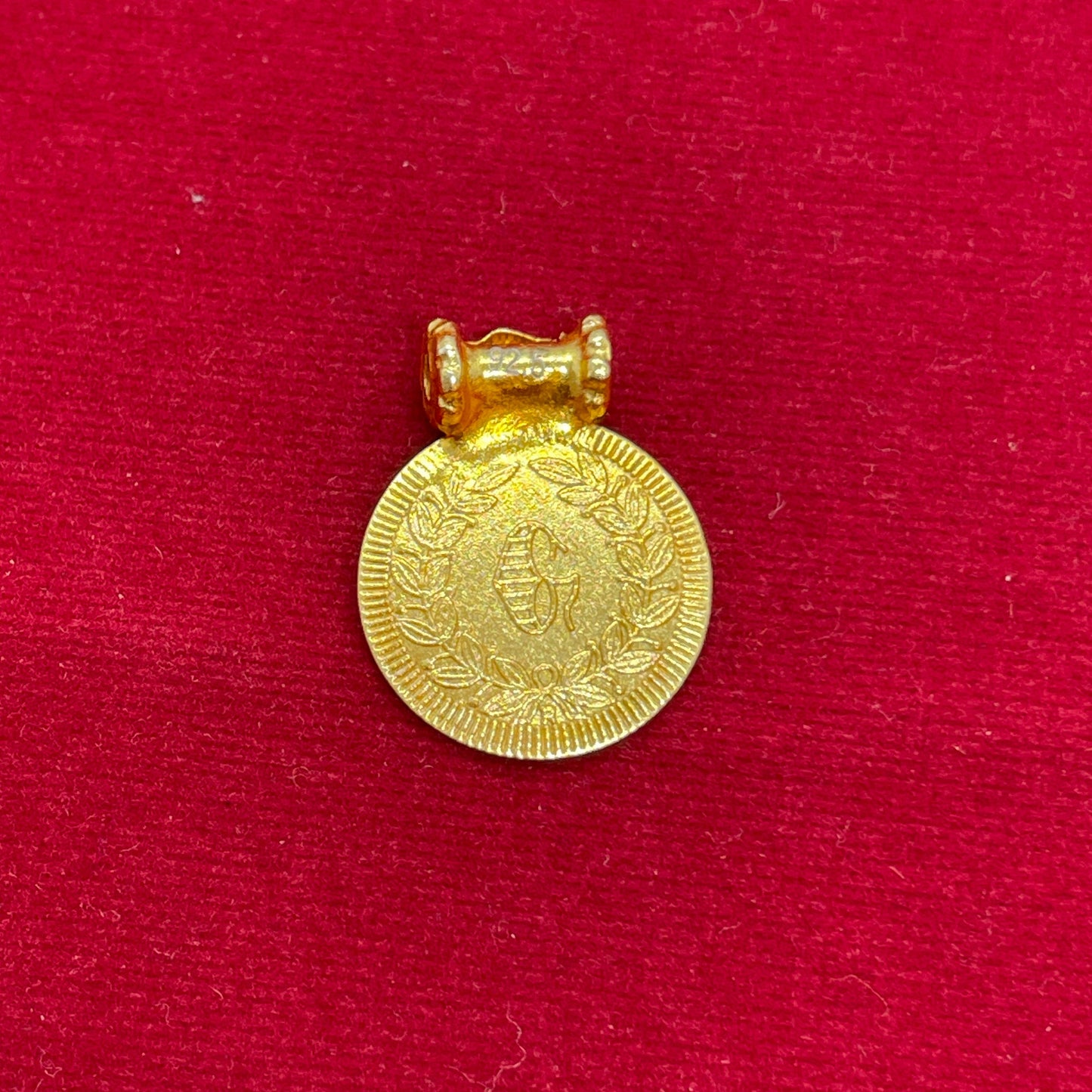 925 Silver Gold-Plated Lakshmi Devi Kasu Pendant for Women