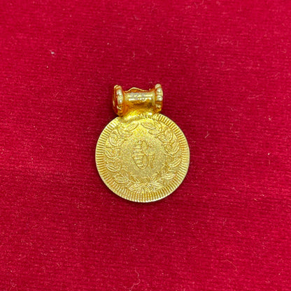 925 Silver Gold-Plated Lakshmi Devi Kasu Pendant for Women