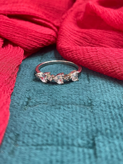 92.5 Silver White Stone Ring for Women Size 18 | Stylish Radiant Design | Elegant Fashion Jewellery