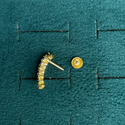 92.5 Silver Gold Plated Classy CZ J studs for Women | Elegant Cubic Zirconia Design | Premium Jewellery pair