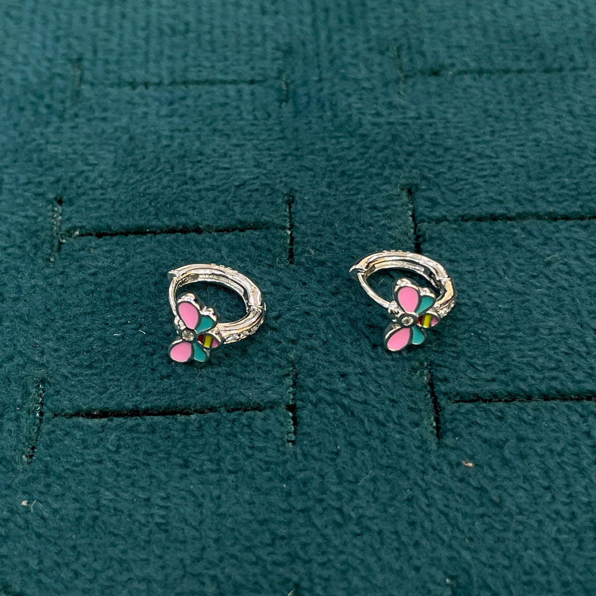 92.5 Silver Bumble Bee Huggie Hoop Earrings for Girls