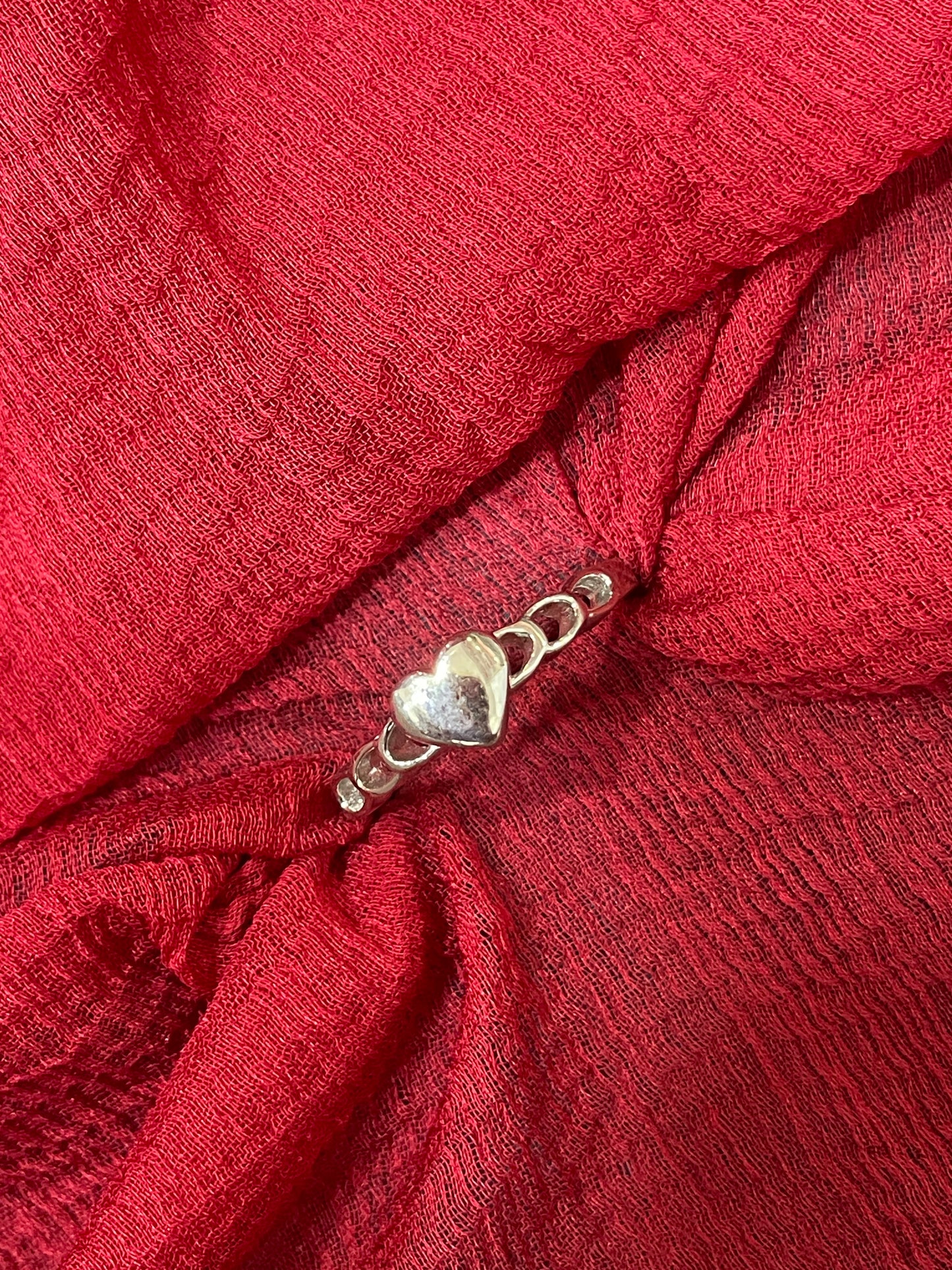 92.5 silver classy heart ring size 14