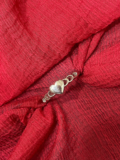 92.5 silver classy heart ring size 14