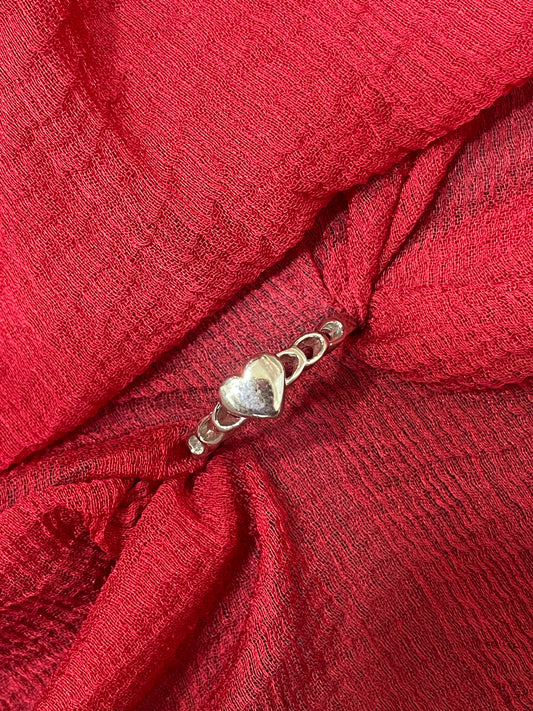 92.5 silver classy heart ring size 14