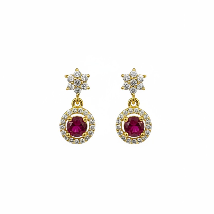 92.5 Silver Gold Plated Star Earrings for Women | Stylish Celestial Design | Elegant Jewellery pair