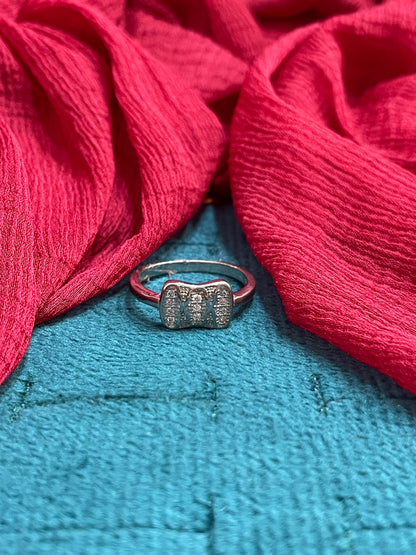 92.5 Silver White Stone Ring for Women Size 10 | Stylish Refined Design | Elegant Jewellery
