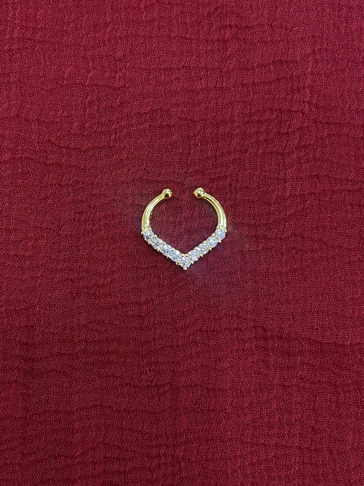 92.5 Silver Gold Plated V septum