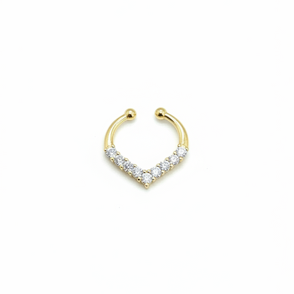 92.5 Silver Gold Plated V septum