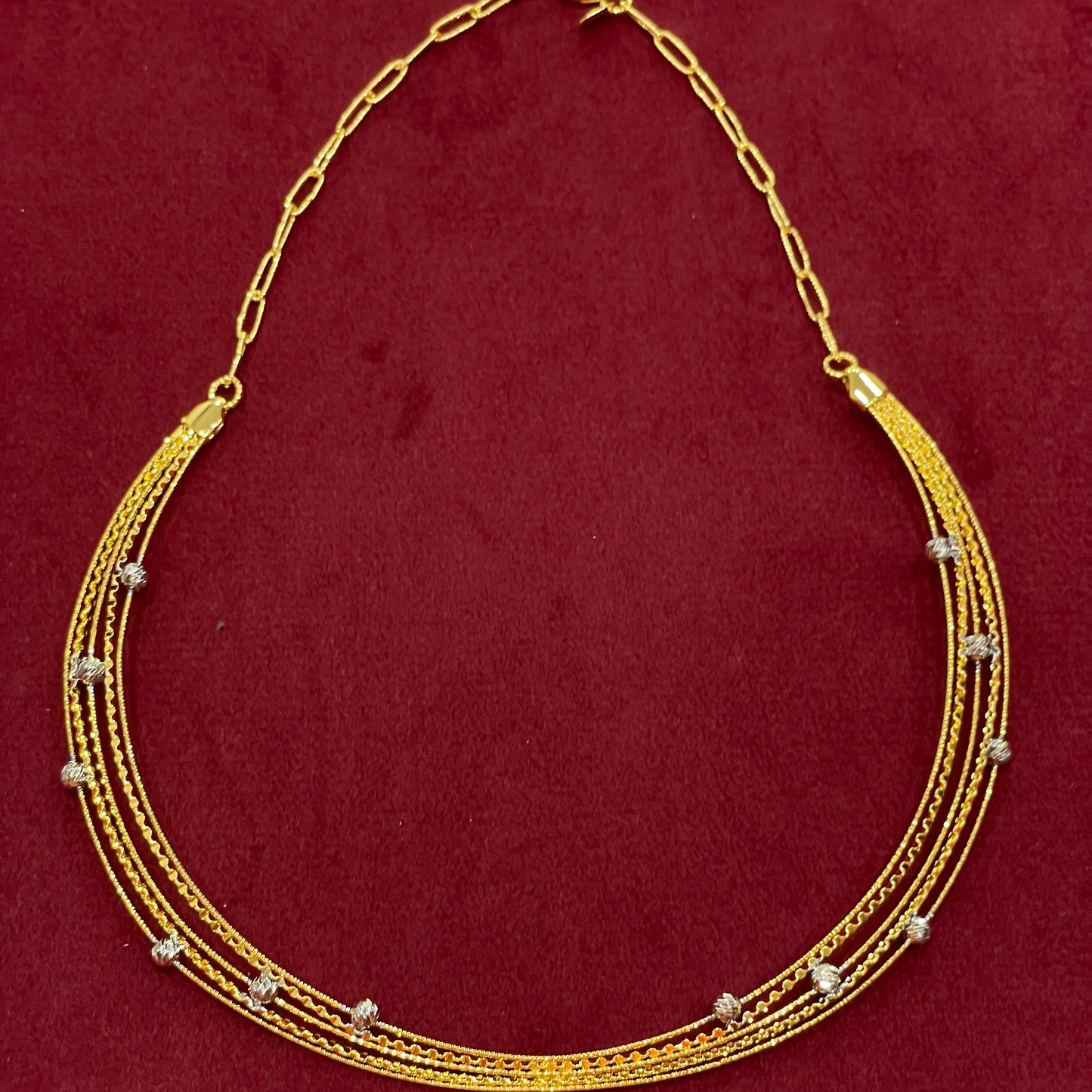92.5 Silver Gold Plated Twisted Blossom Necklace